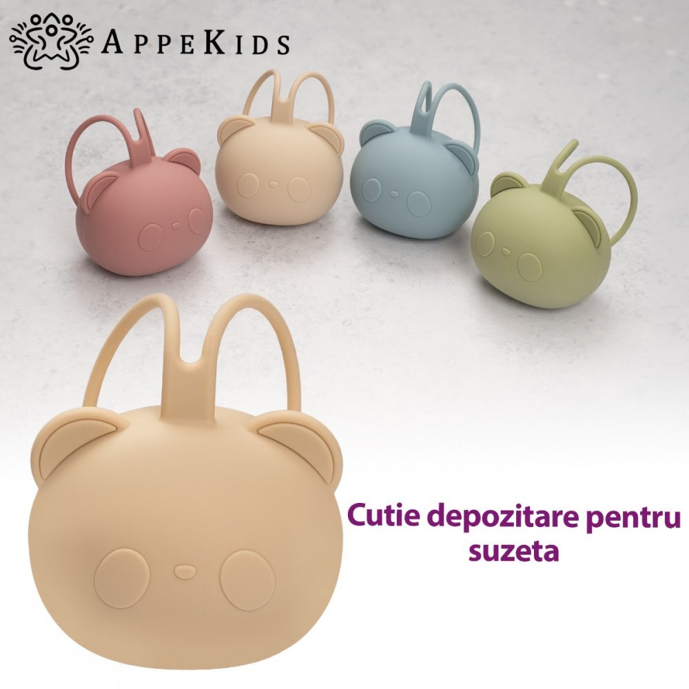 APPEKIDS Suport pentru suzeta din silicon The Little Bear Bubble Beige