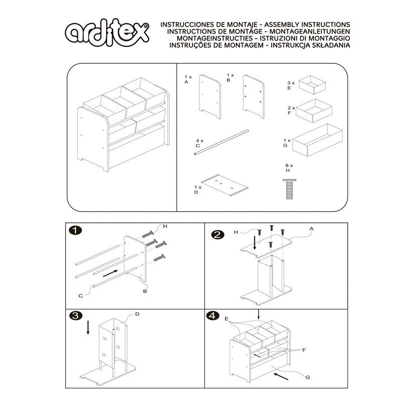 Arditex Organizator jucarii cu cadru din lemn Plain