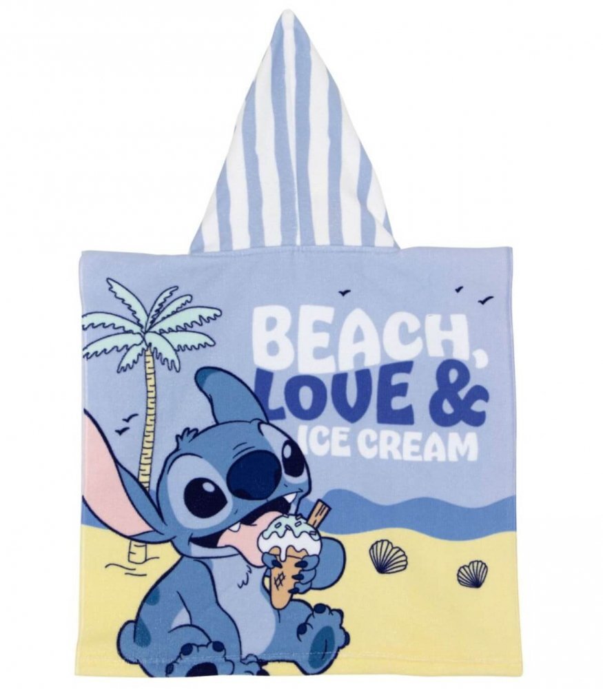 Arditex Poncho de baie pentru copii Stitch 50x100 cm