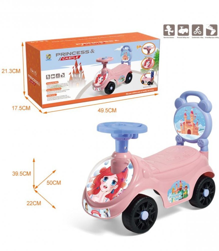 Armtoys Masinuta pentru copii Ride-On fara pedale roz cu functii muzicale