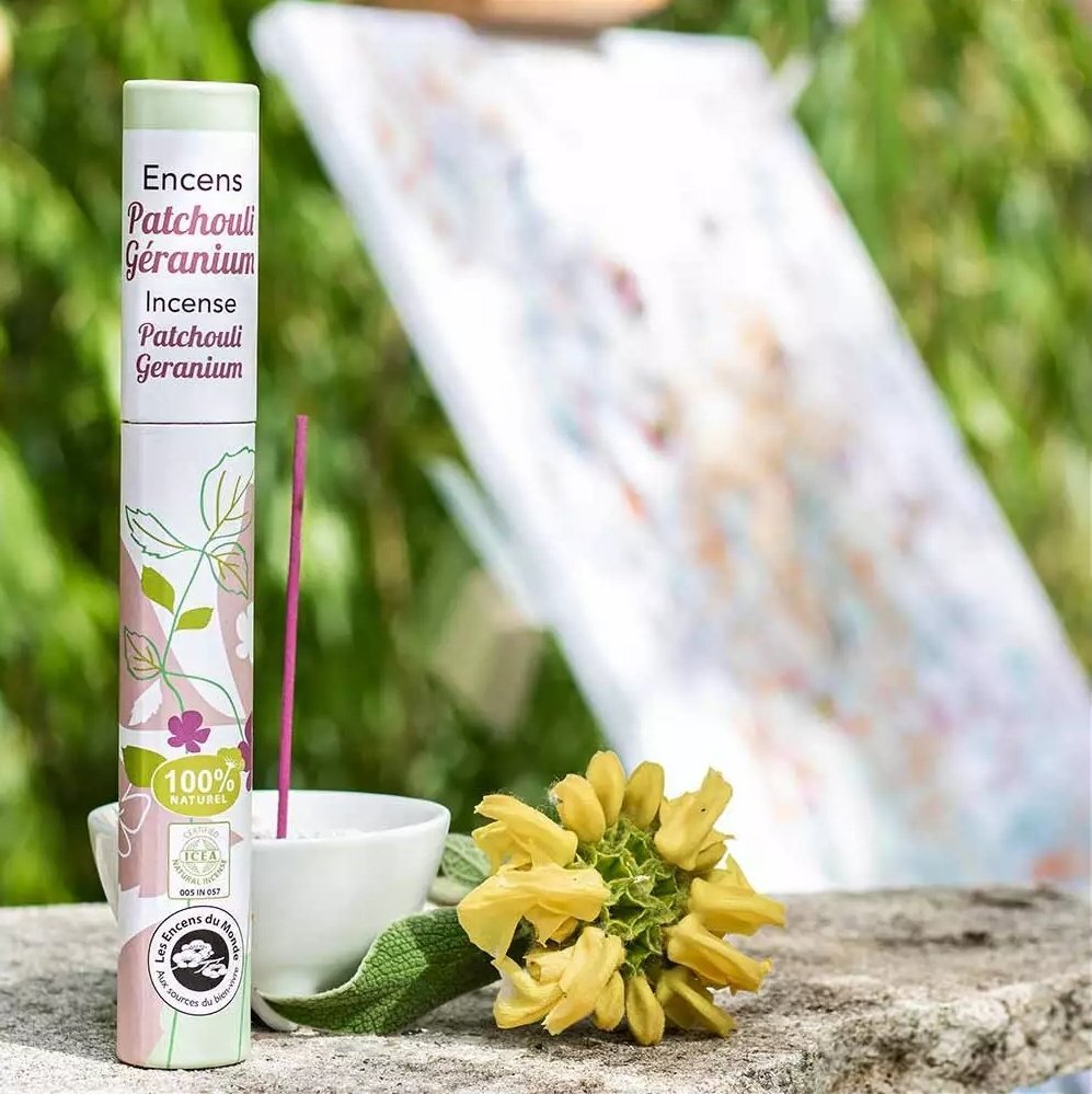Aromandise Betisoare parfumate naturale japoneze patchouli si geraniu 30 buc