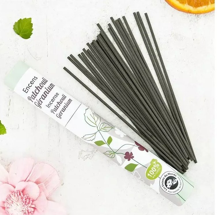 Aromandise Betisoare parfumate naturale japoneze patchouli si geraniu 30 buc