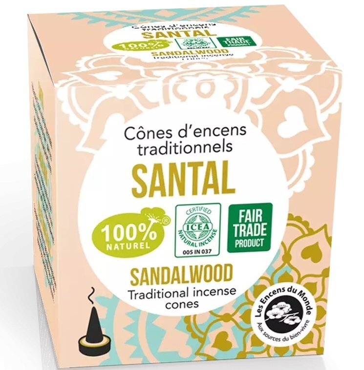 Aromandise Conuri parfumate naturale indiene santal 12 bucati