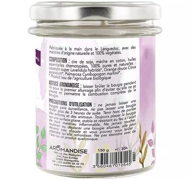 Aromandise Lumanare parfumata naturala Relax vegana 150g