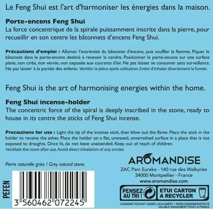 Aromandise Suport pentru betisoare parfumate din piatra Feng Shui