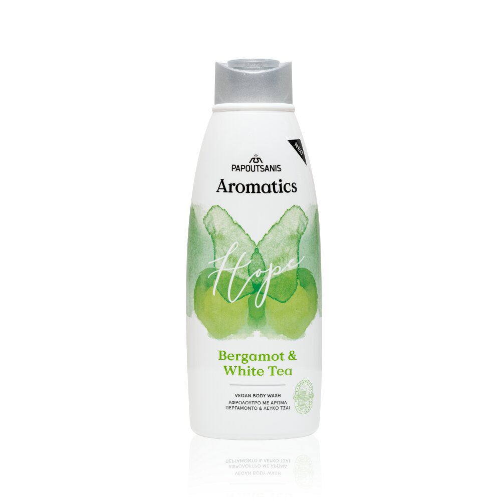 AROMATICS Gel de dus 100 vegan Hope cu parfum de bergamota si ceai alb cu prebiotice vit E si aloe 600ml