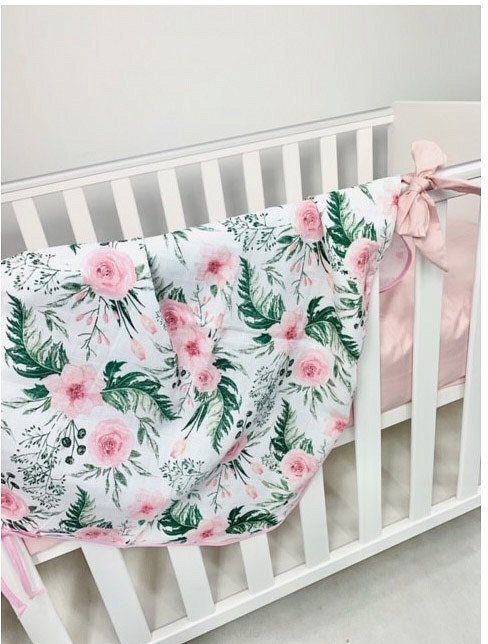 Arus Muselina cu doua fete din bumbac 100x75 cm Pink Garden