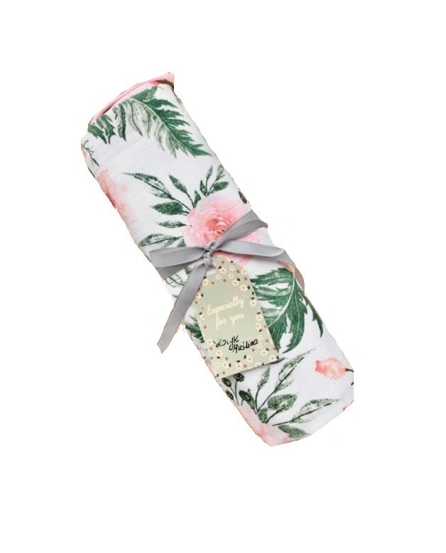 Arus Muselina cu doua fete din bumbac 100x75 cm Pink Garden