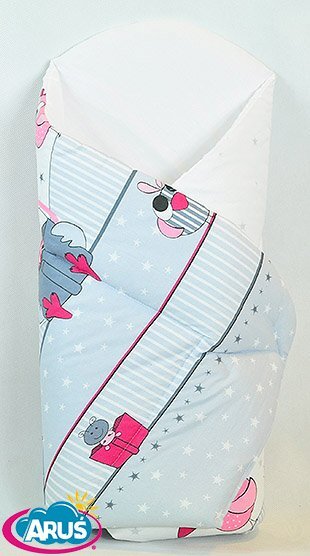 Arus Paturica de infasat multifunctionala standard 80x80 cm Pink Owls New2
