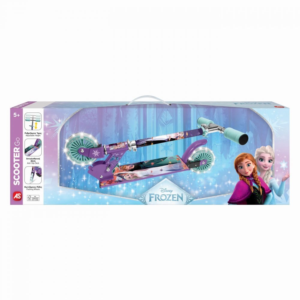 AS Trotineta pliabila cu 2 roti luminoe si ghidon reglabil Frozen