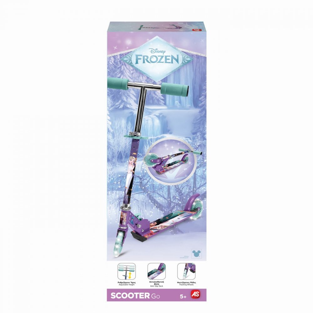 AS Trotineta pliabila cu 2 roti luminoe si ghidon reglabil Frozen