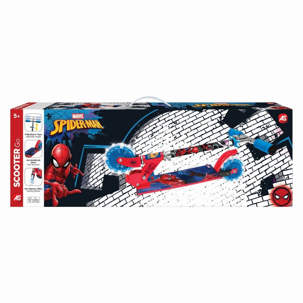 AS Trotineta pliabila cu 2 roti luminoe si ghidon reglabil Spiderman