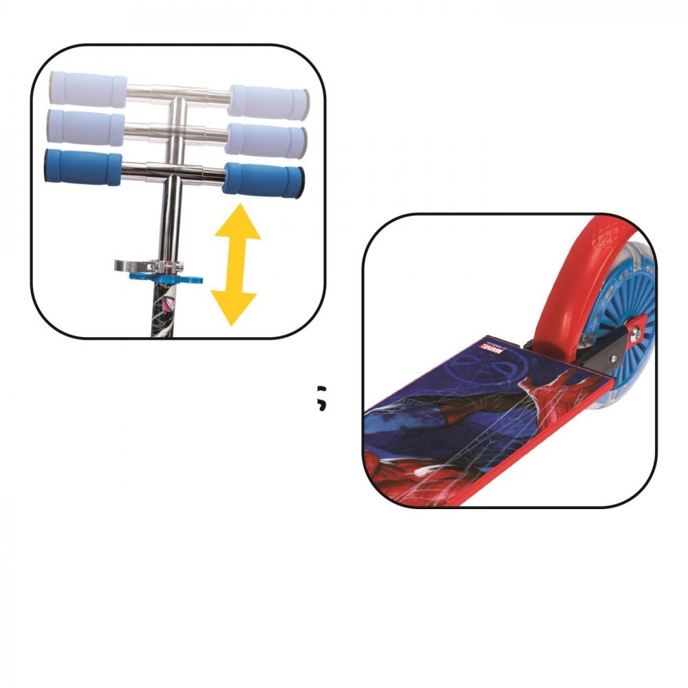 AS Trotineta pliabila cu 2 roti luminoe si ghidon reglabil Spiderman