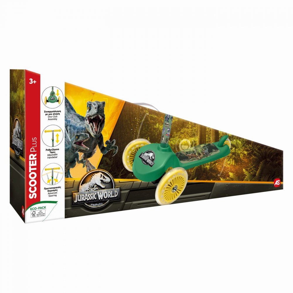 AS Trotineta Plus Jursic World cu 3 roti baza antiderapanta ghidon reglabil greutate admisa 50 kg