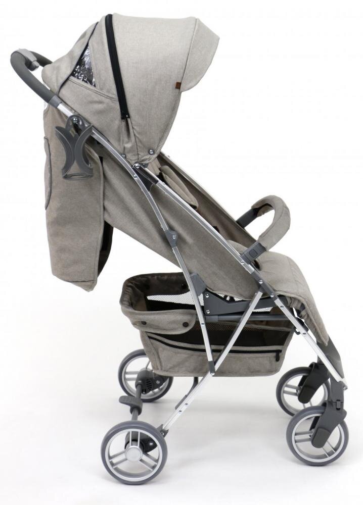 Asalvo Carucior Cotton Bej spatar reglabil mod inclinare completa suport pentru picioare reglabil rotire 360 grade pe rotile din fata