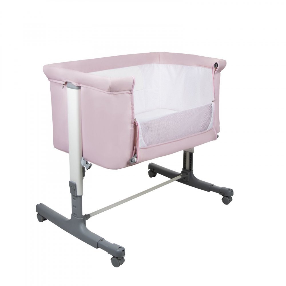 Asalvo Patut Co Sleeper Calm roz reglabil 5 nivele de inaltime picioare extensibile material moale si usor de curatat 80 x 65 x 84