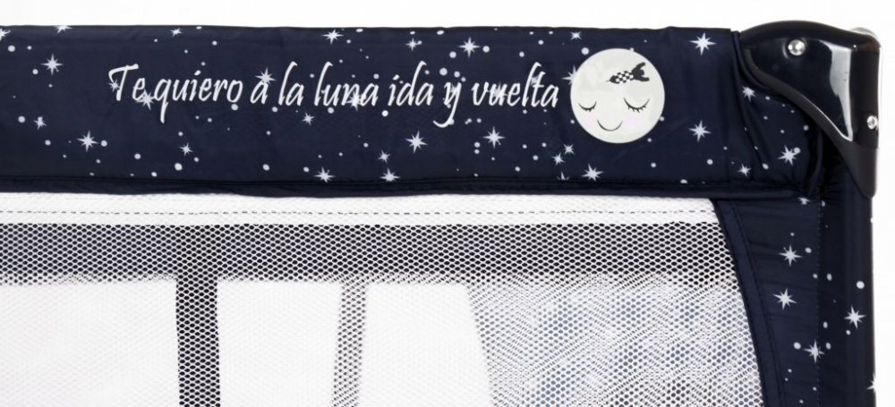 Asalvo Patut pentru copii Smooth Moon cu 2 nivele pliere compacta roti cu frana baza captusita impermeabila 77x65x125 cm