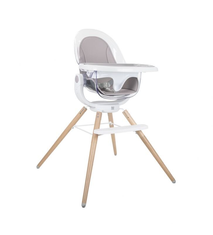 Asalvo Scaun de masa din lemn Madera Adria sptar regalbil si rotativ 360 grade centura de siguranta material detasabil si lavabil