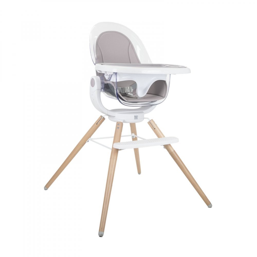 Asalvo Scaun de masa din lemn Madera Adria sptar regalbil si rotativ 360 grade centura de siguranta material detasabil si lavabil