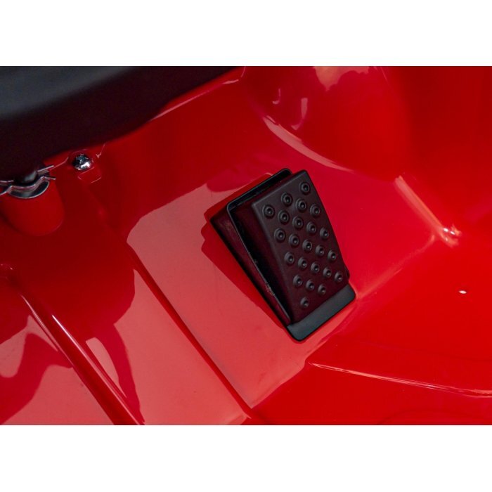 Aston Martin Masinuta electrica pentru copii DBX rosu 100W cu telecomanda suspensii lumini panou audio scaun piele si roti din spuma Eva