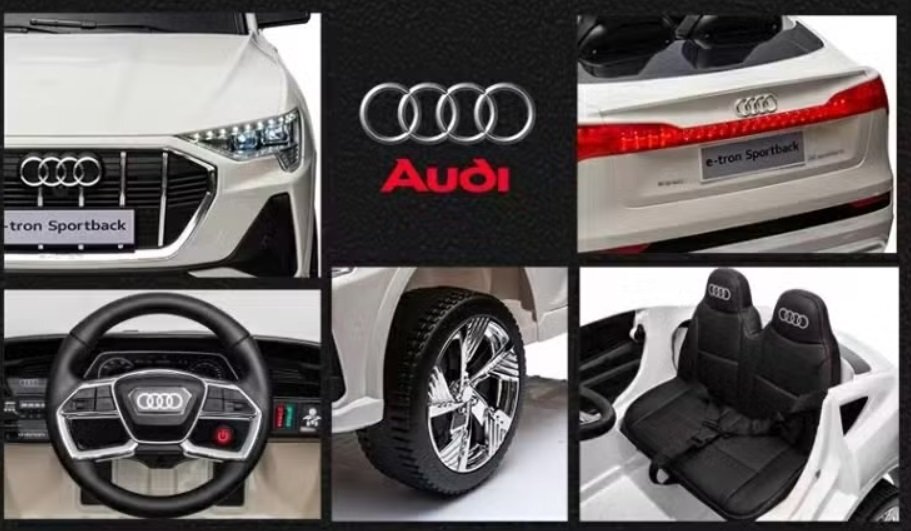 Audi Masinuta electrica pentru copii cu licenta E-Tron Sportback Blue cu telecomanda 2.4Gacumulator 12V4.5Ahmotoare 80wlumini ledmuzicapornire la butonusi cu deschideremp3usbfunctie swing3 viteze din telecomanda