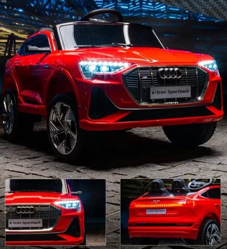 Audi Masinuta electrica pentru copii cu licenta E-Tron Sportback Red cu telecomanda 2.4Gacumulator 12V4.5Ahmotoare 80wlumini ledmuzicapornire la butonusi cu deschideremp3usbfunctie swing3 viteze din telecomanda