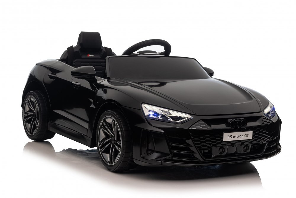 Audi Masinuta electrica pentru copii cu licenta RS E-Tron GT BlackTelecomandaRoti EVAAcumulator 12V 45AhIncarcator inclusCentura de sigurantaLumini LEDSlow StartIndicator baterieUsi cu deschidereSistem troller