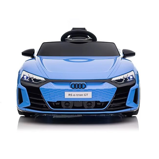 Audi Masinuta electrica pentru copii cu licenta RS E-Tron GT BlueTelecomandaRoti EVAAcumulator 12V 45AhIncarcator inclusCentura de sigurantaLumini LEDSlow StartIndicator baterieUsi cu deschidereSistem troller