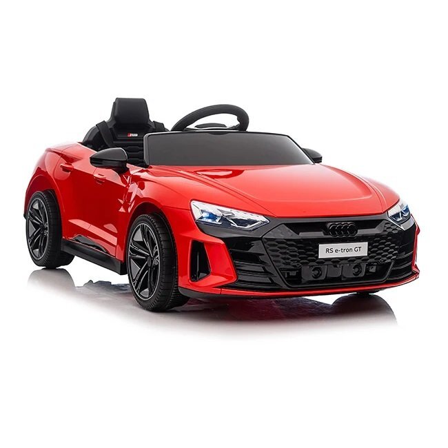 Audi Masinuta electrica pentru copii cu licenta RS E-Tron GT RedTelecomandaRoti EVAAcumulator 12V 45AhIncarcator inclusCentura de sigurantaLumini LEDSlow StartIndicator baterieUsi cu deschidereSistem troller