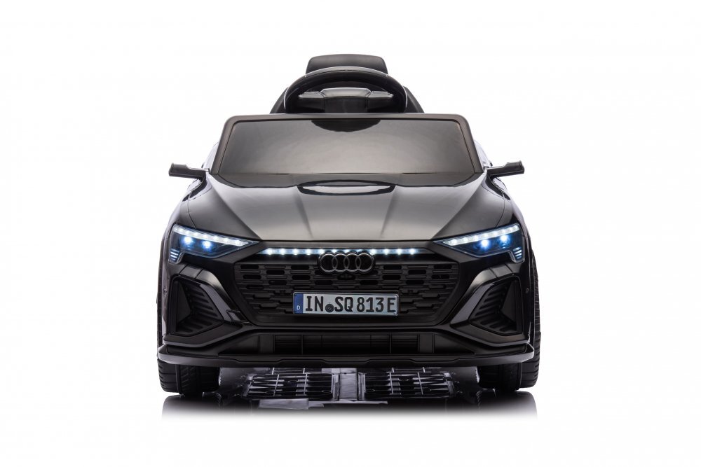 Audi Masinuta electrica pentru copii cu licenta SQ8 E-Tron 12V Blackechipare Premiumtelecomanda 24G2 motoarex39wroti EVAscaun din pielesuspensiiusi cu deschiderelumini LEDmuzica