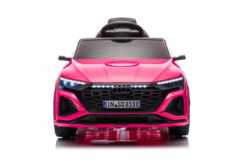 Audi Masinuta electrica pentru copii cu licenta SQ8 E-Tron 12V Pinkechipare Premiumtelecomanda 24G2 motoarex39wroti EVAscaun din pielesuspensiiusi cu deschiderelumini LEDmuzica