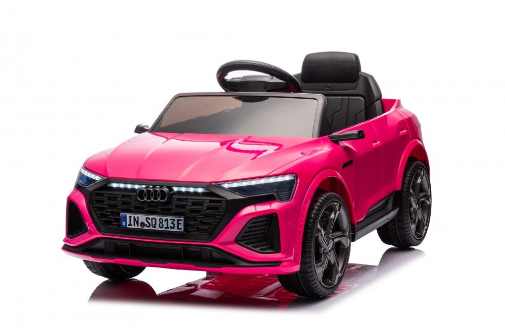 Audi Masinuta electrica pentru copii cu licenta SQ8 E-Tron 12V Pinkechipare Premiumtelecomanda 24G2 motoarex39wroti EVAscaun din pielesuspensiiusi cu deschiderelumini LEDmuzica
