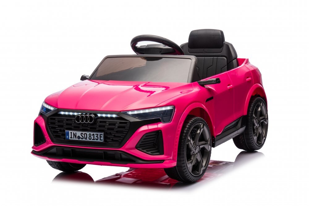 Audi Masinuta electrica pentru copii cu licenta SQ8 E-Tron 12V Pinkechipare Premiumtelecomanda 24G2 motoarex39wroti EVAscaun din pielesuspensiiusi cu deschiderelumini LEDmuzica