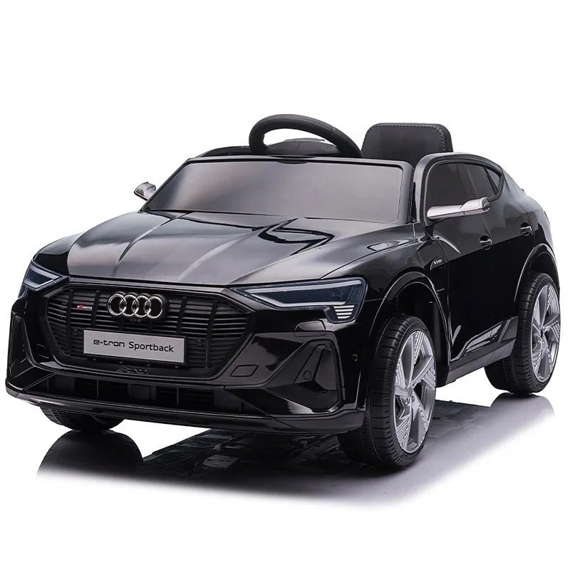 Audi Masinuta electrica pentru copii E-Tron SportBack Black cu licentaroti evascaun pieleacumulator 12Vsuspensiisistem trollerusi cu deschidereslow startlumini LEDmp3usboglinzi retrovizoaresarcina maxima 30 kg