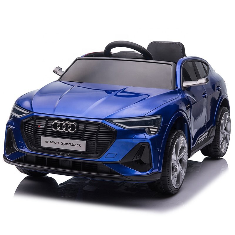 Audi Masinuta electrica pentru copii E-Tron SportBack Blue cu licentaroti evascaun pieleacumulator 12Vsuspensiisistem trollerusi cu deschidereslow startlumini LEDmp3usboglinzi retrovizoaresarcina maxima 30 kg