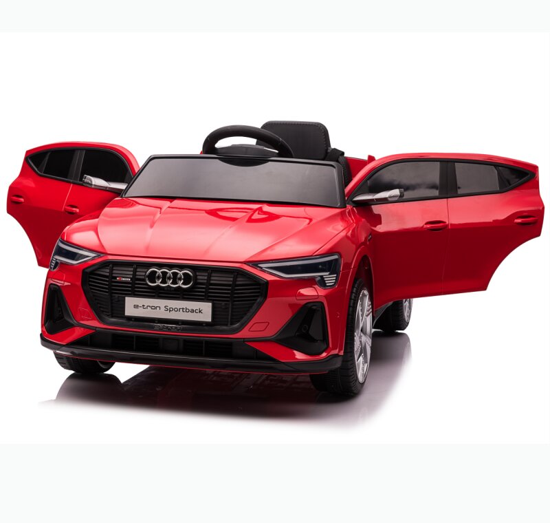 Audi Masinuta electrica pentru copii E-Tron SportBack Red cu licentaroti evascaun pieleacumulator 12Vsuspensiisistem trollerusi cu deschidereslow startlumini LEDmp3usboglinzi retrovizoaresarcina maxima 30 kg
