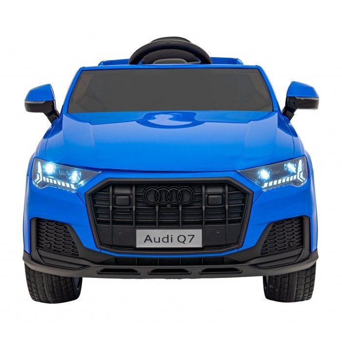 Audi Masinuta electrica pentru copii Q7 New Lift albastru 70W cu telecomanda pornire lenta panou o scaun piele si roti din spuma Eva