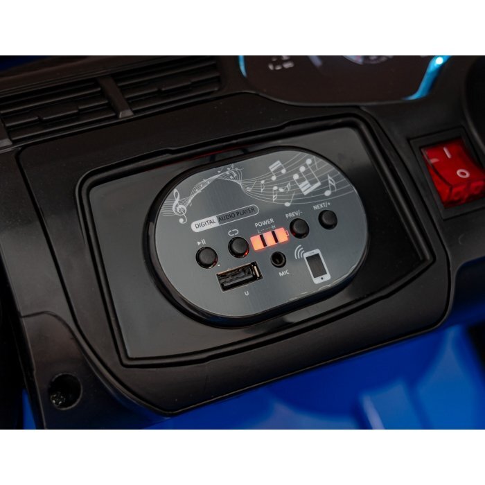 Audi Masinuta electrica pentru copii Q7 New Lift albastru 70W cu telecomanda pornire lenta panou o scaun piele si roti din spuma Eva