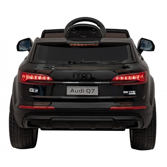 Audi Masinuta electrica pentru copii Q7 New Lift negru 70W cu telecomanda pornire lenta panou o scaun piele si roti din spuma Eva