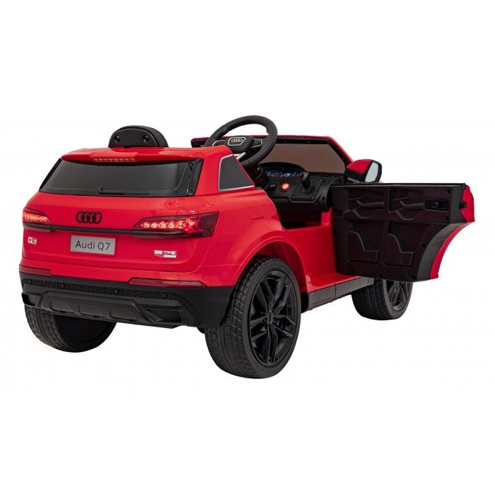 Audi Masinuta electrica pentru copii Q7 New Lift rosu 70W cu telecomanda pornire lenta panou o scaun piele si roti din spuma Eva