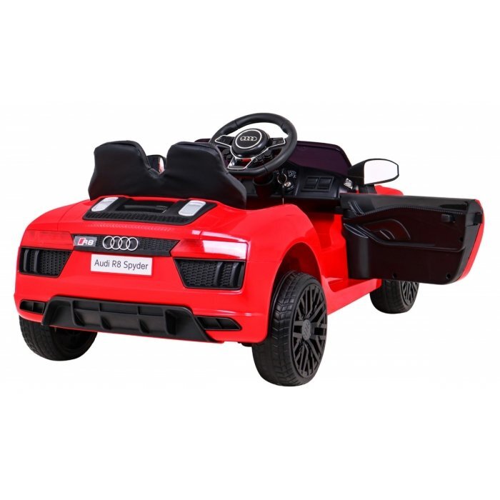 Audi Masinuta electrica pentru copii R8 rosu 70W cu telecomanda lumini suspensii scaun piele si roti din spuma Eva
