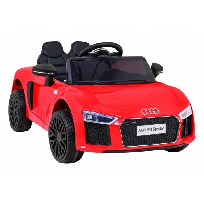 Audi Masinuta electrica pentru copii R8 rosu 70W cu telecomanda lumini suspensii scaun piele si roti din spuma Eva