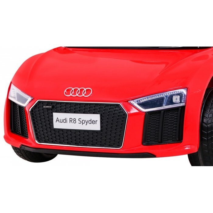 Audi Masinuta electrica pentru copii R8 rosu 70W cu telecomanda lumini suspensii scaun piele si roti din spuma Eva