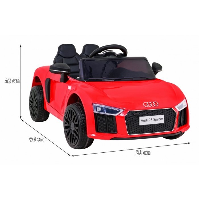 Audi Masinuta electrica pentru copii R8 rosu 70W cu telecomanda lumini suspensii scaun piele si roti din spuma Eva
