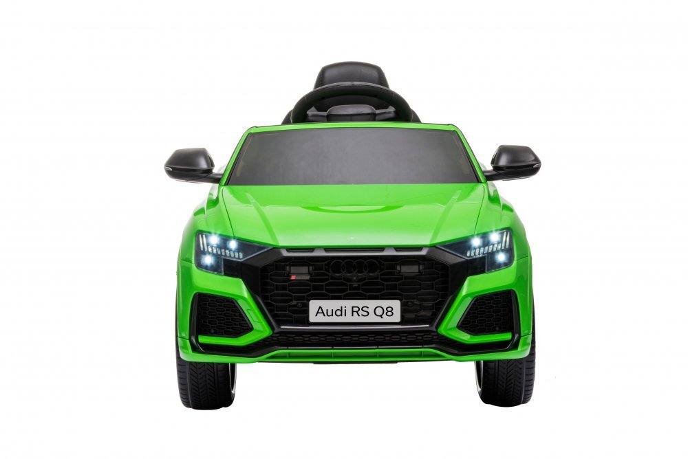 Audi Masinuta electrica pentru copii RS Q8 Green 70W cu echipare premiumacumulator 12V7Ah detasabilscaun pieleroti din cauciuc evaoglinzi retrovizoaresuspensiilumini ledradio mp3 playerusbsarcina maxima 25 kg