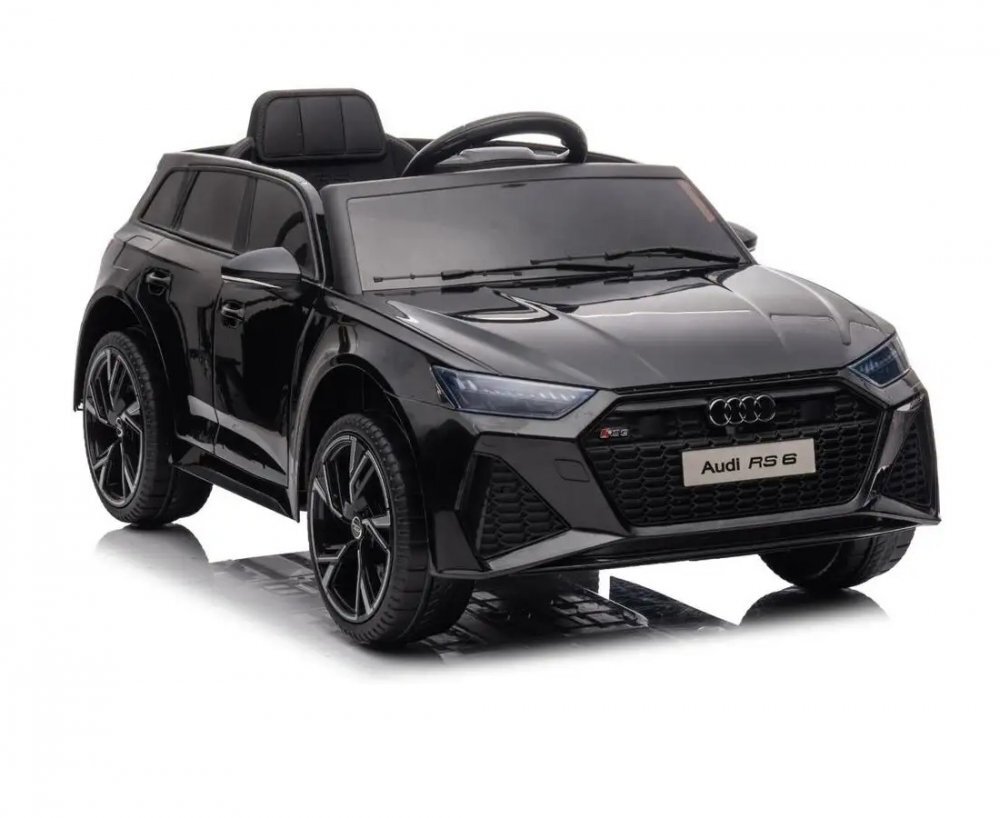 Audi Masinuta electrica pentru copii RS6 Black cu roti EVA 70W telecomanda pornire la buton roti Eva si scaun piele