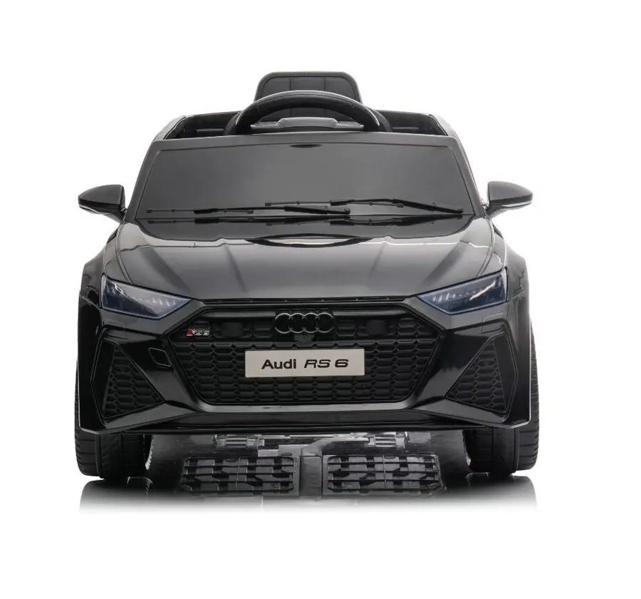 Audi Masinuta electrica pentru copii RS6 Black cu roti EVA 70W telecomanda pornire la buton roti Eva si scaun piele