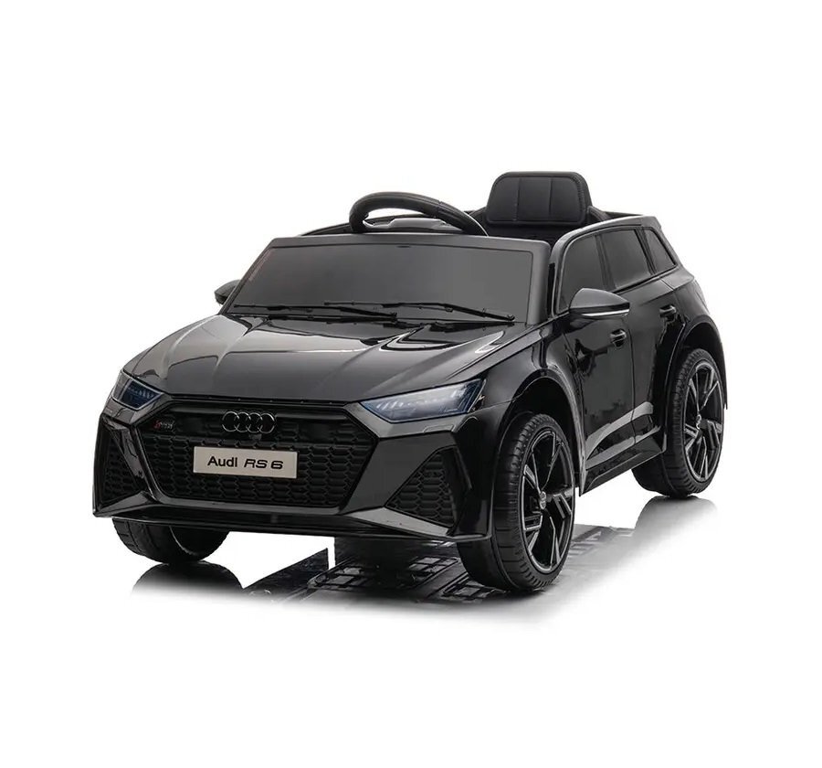 Audi Masinuta electrica pentru copii RS6 Black cu roti EVA 70W telecomanda pornire la buton roti Eva si scaun piele