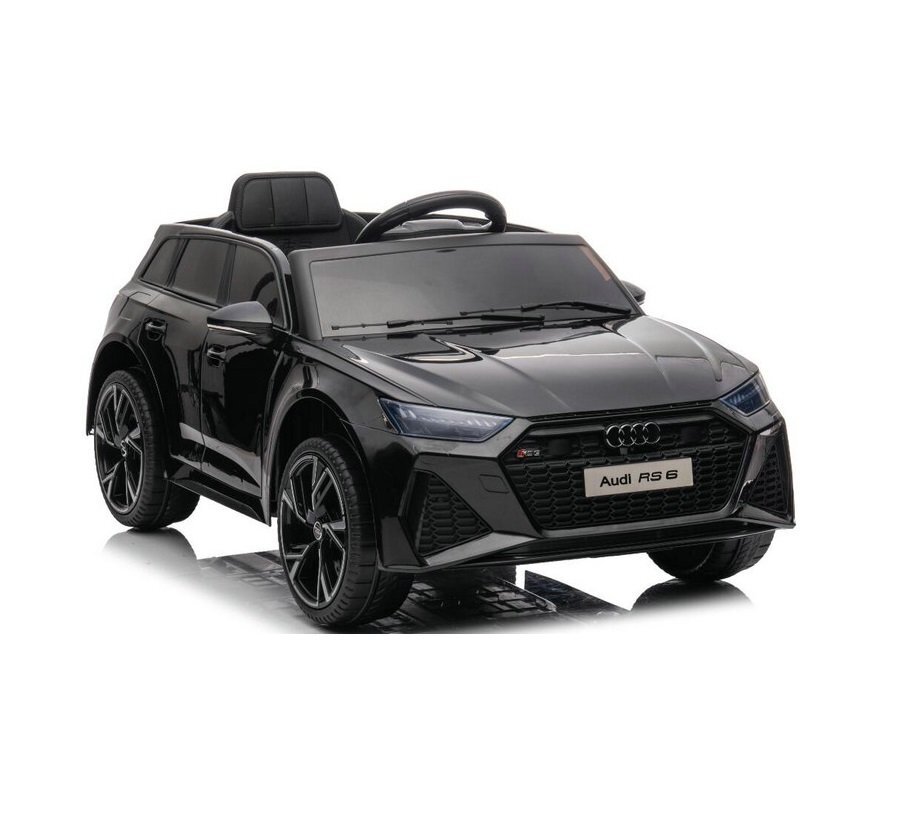Audi Masinuta electrica pentru copii RS6 Black cu roti EVA 70W telecomanda pornire la buton roti Eva si scaun piele