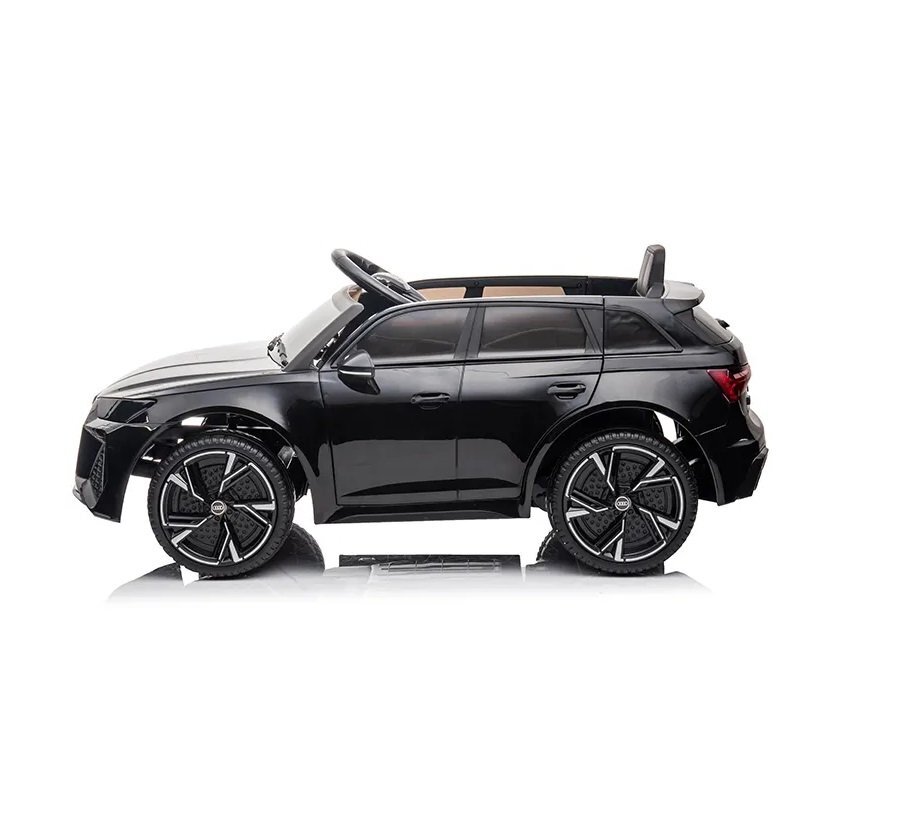 Audi Masinuta electrica pentru copii RS6 Black cu roti EVA 70W telecomanda pornire la buton roti Eva si scaun piele